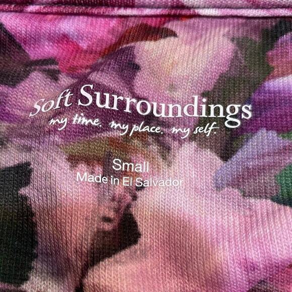 SOFT SURROUNDINGS Sz S Elysian Garden Sublimation Top Floral 3/4 Slv Tunic - Picture 7 of 7